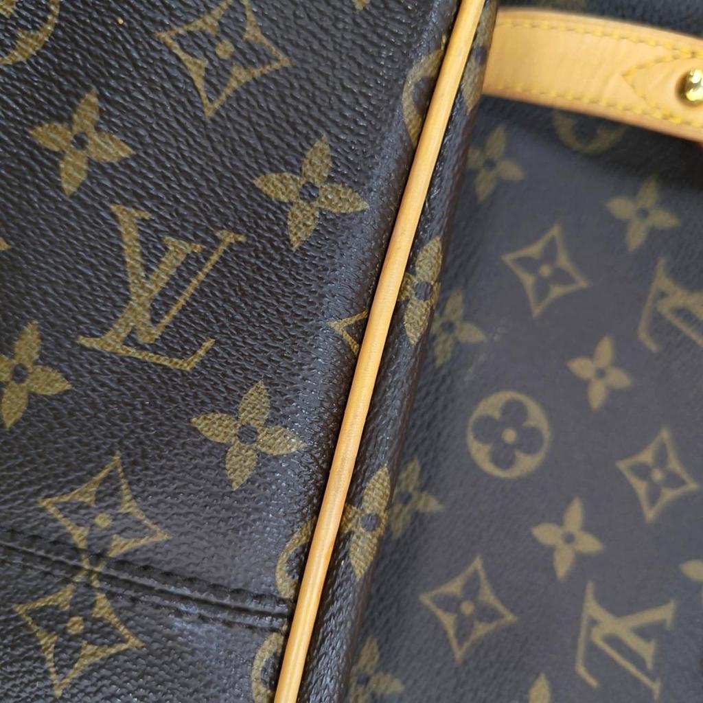 [Pre-Owned] Estrela Large Brown Coated Canvas Monogram Crossbody Handbag Shoulder Bag With Gold Hardware And Detachable Strap - Fair #HTUD1M