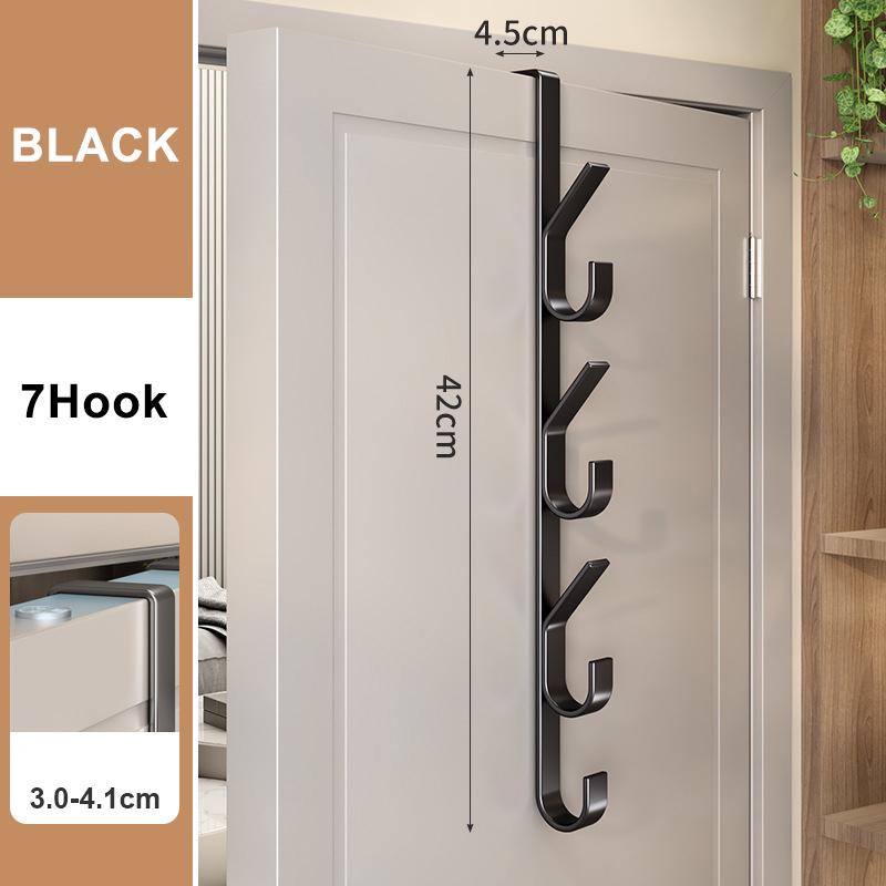 Door Hanging Hook Free-Punch Door Back Type Metal Hook Over The Door Hat Coat Hanger Handbag Storage Rack Bathroom Accessories