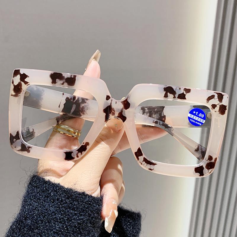 Vintage Oversized Square Reading Glasses Women Myopia Customize Prescription Optical Lens Anti Blue Light Photochromic Frame
