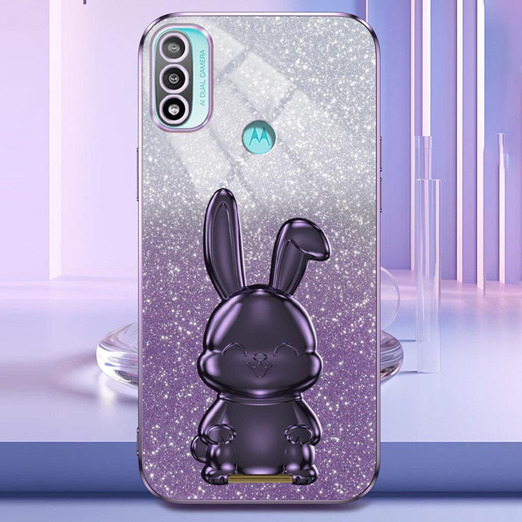 For Motorola Moto E20 PC+TPU Phone Case Support Kickstand Back Protective Cover