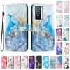 Ocean Colored Marble Luxury Painted Leather Case Wallet Book Style Cover for Vivo Y20,Y35,Y51A,Y56,V27,Y78,V29,Y27,Y33S,Y19,V29E,Y17S,Y30,S19...