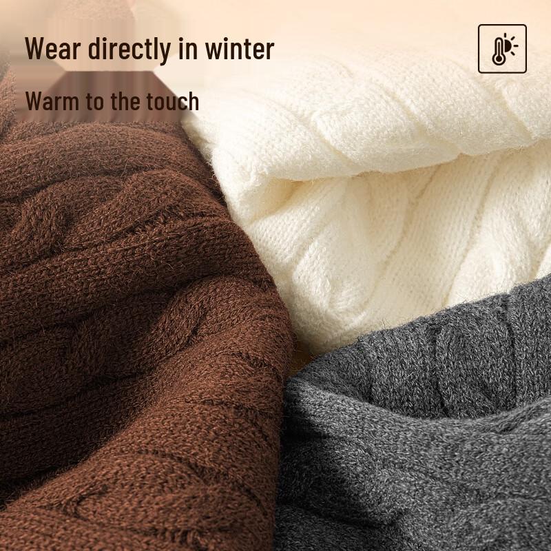 MINISO Men's Relaxed Fit Cable Knit Sweater