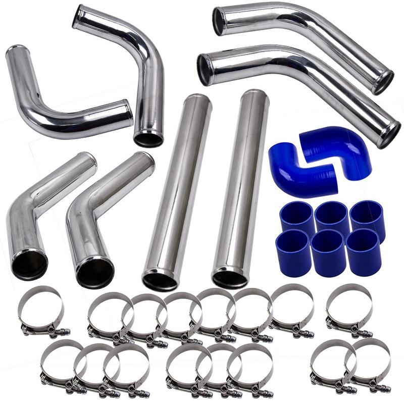 2.5 inch Universal Aluminum Intercooler Turbo Piping pipe Kit+ Silicone+Clamp