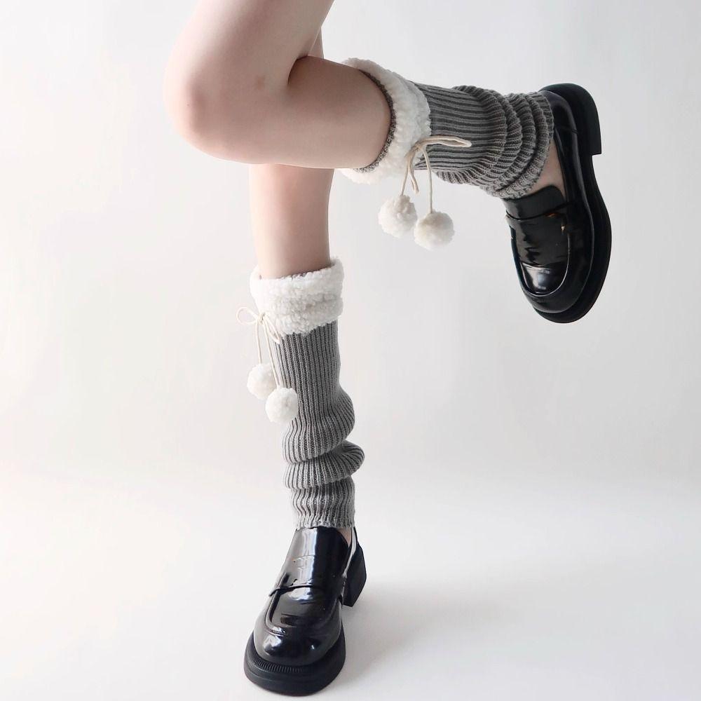 Носки с оборками и бантом, гетры из овечьей шерсти, уникальные вязаные гетры для девочки