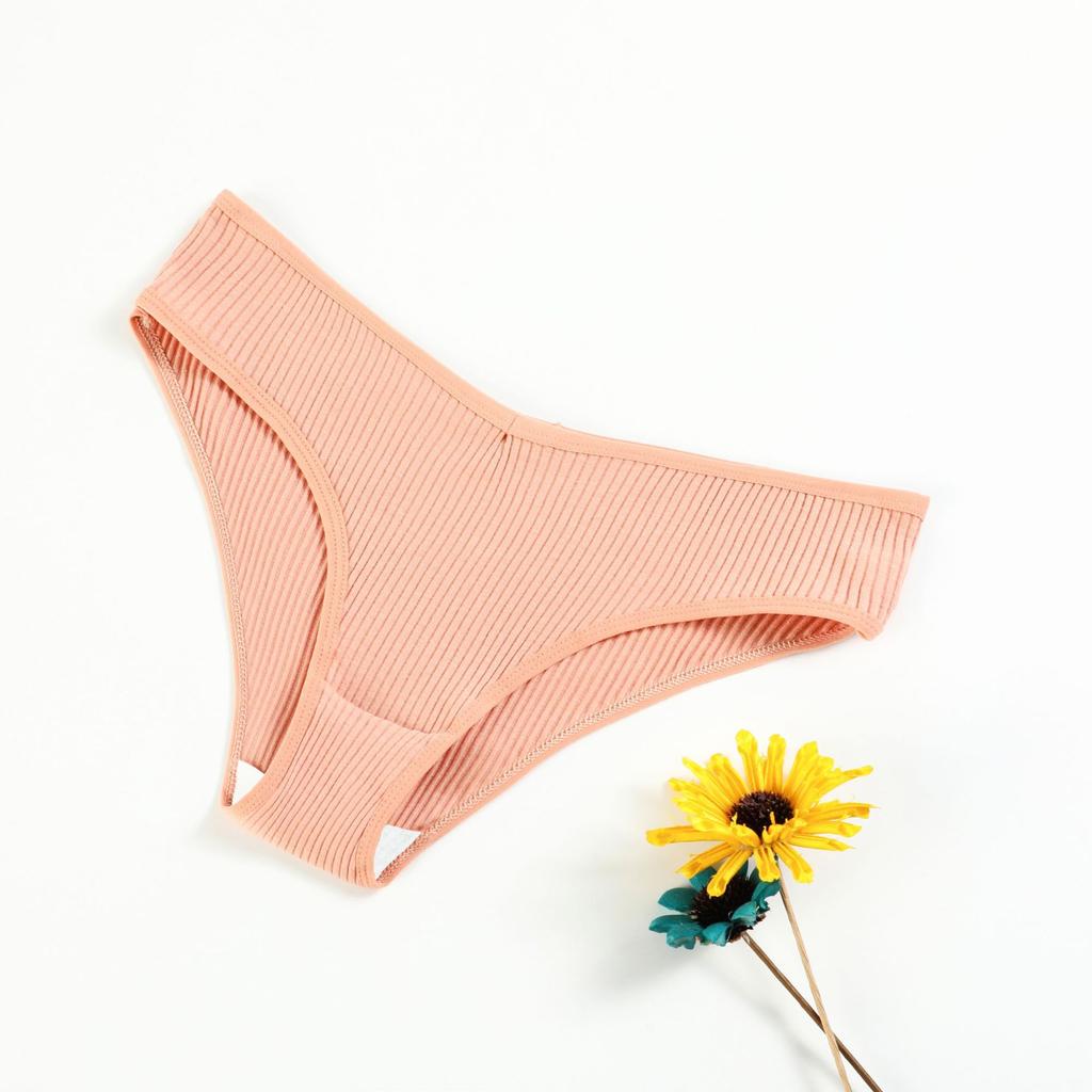 V-Shaped Women'S Pure Cotton Breathable Briefs Solid Color Low Waist Hip Lift Breathable Double-Layer Girls' Underwear