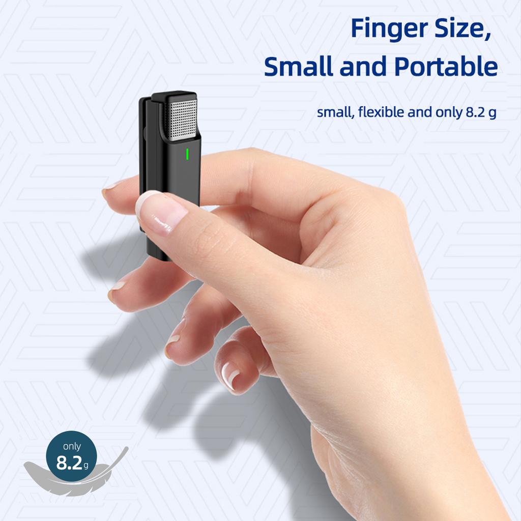 One-Trigger-Two 2.4G Wireless Microphone System Clip-on Microphone for Phone Omnidirectional Mini