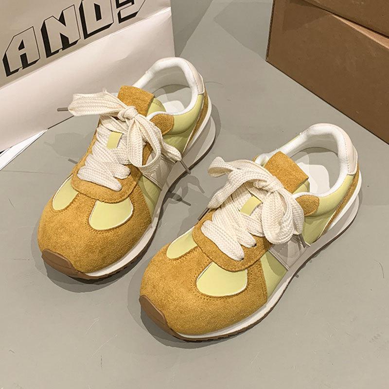 Ugly cute Forrest Gump sports dad shoes women's platform 2025 spring new chic niche design student waffle shoes