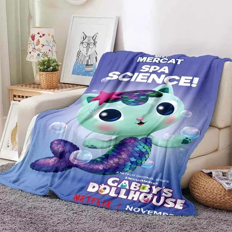 Kawaii Gabby Home Мультяшный принтованный плед для пикника Теплое фланелевое мягкое и удобное домашнее путешествие подарок на день рождения