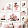 Flower Perfume Lipstick Book Fashion Makeup Nordic Posters And Prints Art Canvas Painting Wall Pictures For Living Room Decor