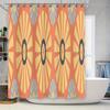 Colorful Retro Sunburst Shower Curtain Modern Decor For Bathrooms With Vivid Design Pattern