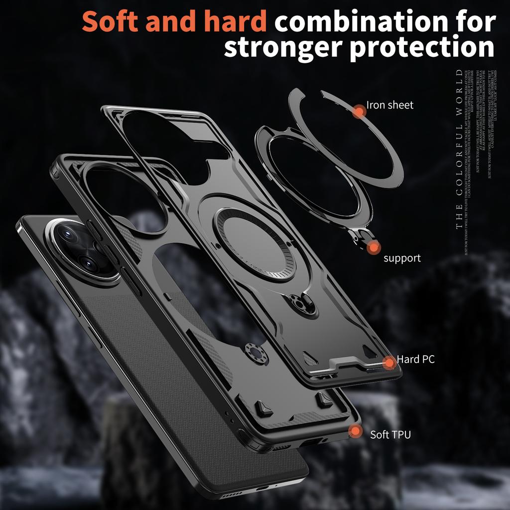 Magnetic Case For Xiaomi Redmi K80 5G/K80 Pro 5G/Poco F7 Pro 5G/F7 Ultra 5G Military Protection PC+TPU Kickstand Phone Cover