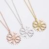 Women's Japanese & Korean-Style Snowflake Pendant Necklace - Stainless Steel Clavicle Chain, Simple Christmas Fashion Accessory.