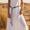 Wooden Ethnic Style Belt Beaded Waist Chain Versatile Bohemian Waist Belt  Casual Wear