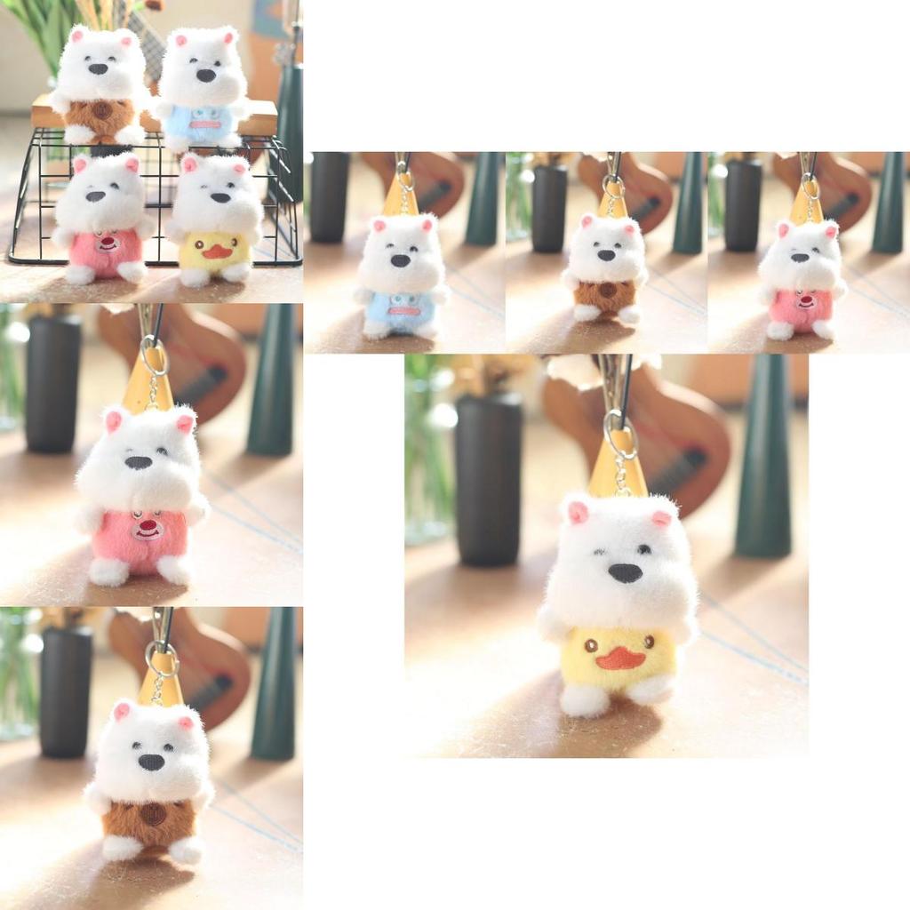 Soft And Lovable Plush Dog Pendant Charming Samoyed Keychain Doll For Kids