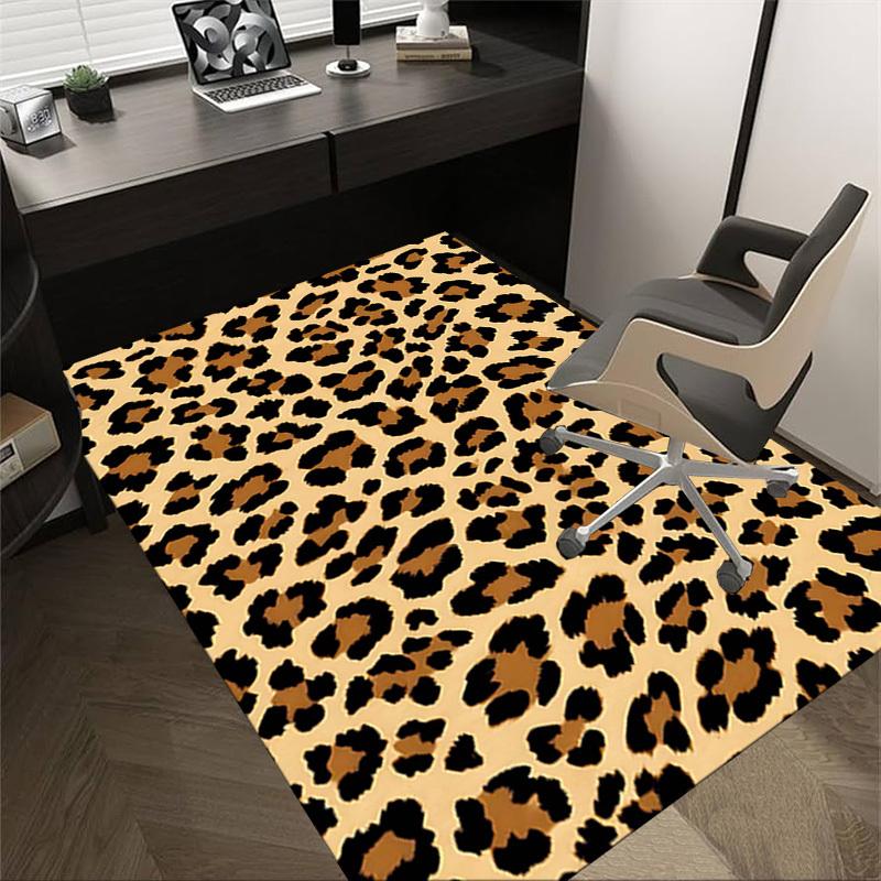 1PC Leopard Print Extra Large Non Slip Floor carpet, Office, family, bedroom, Studio Large Area Rug Indoor Rugs, , Vibrant Colors