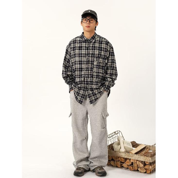 Мужская рубашка Maillard Wear в американском стиле в клетку, тонкое пальто для мальчиков, модная рубашка в корейском стиле