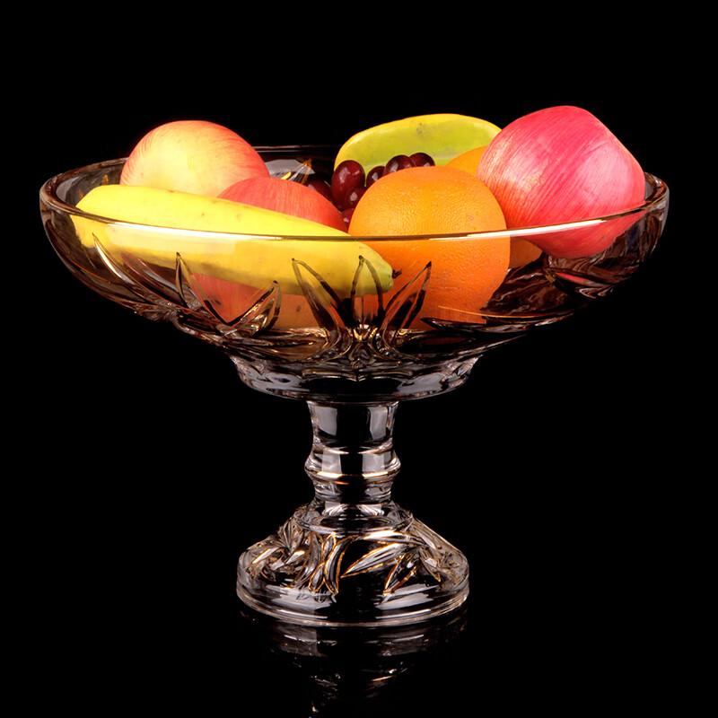 FLEVANCE Gold-Edged Crystal Glass Fruit & Candy Bowl