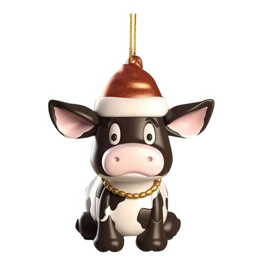 Качающееся молочное автомобильное зеркало, подвесное украшение в рождественской шапке, украшение для автомобиля, акриловые универсальные аксессуары для салона автомобиля