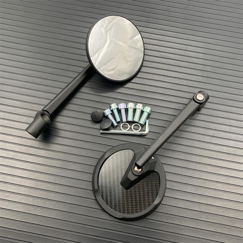 1 пара универсальных мотоциклетных черных ручек из настоящего углеродного волокна, вид сзади, боковая ручка заднего вида