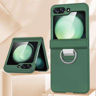 Роскошный жесткий чехол-скоба для ПК с кольцом для Samsung Galaxy Z Flip 6 5 4 3, ультратонкий матовый противоударный чехол для бизнеса с полной защитой