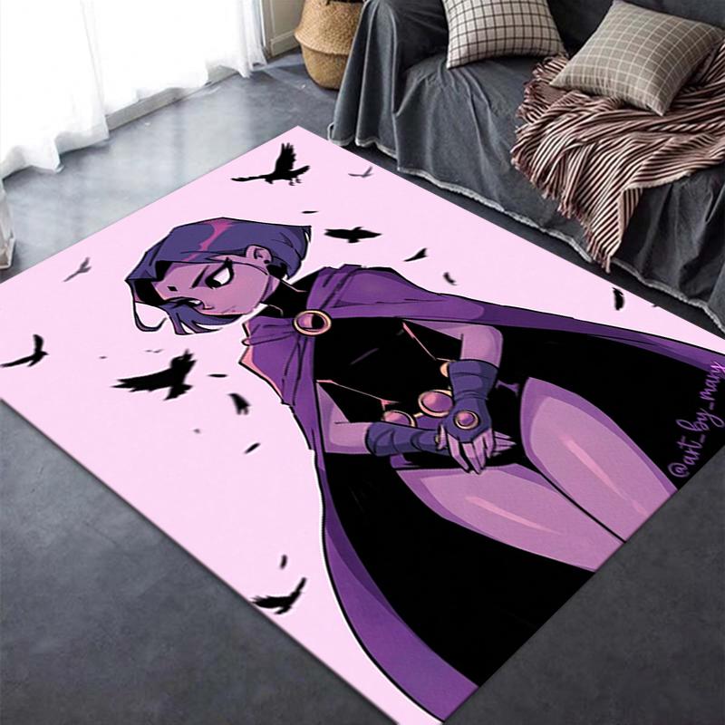 Raven Teen Titans Carpet Rug For Living Room Bedroom Home Sofa Decorationkids Play Nonslip Floor Mat