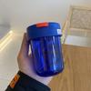 INS Transparent Student Water Cup Plastic 300ML Large Capacity Water Bottle with Straw Sports Water Cup Outdoor Sports