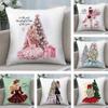 Счастливого Рождества Модная Девушка Наволочка Плюшевая Ткань Мягкая Двусторонняя Печать Дом Диван Высокое Качество Наволочка Подушка