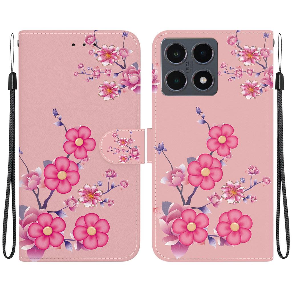 For Xiaomi 15T Wallet Phone Case Pattern Printing Leather Flip Cover with Strap