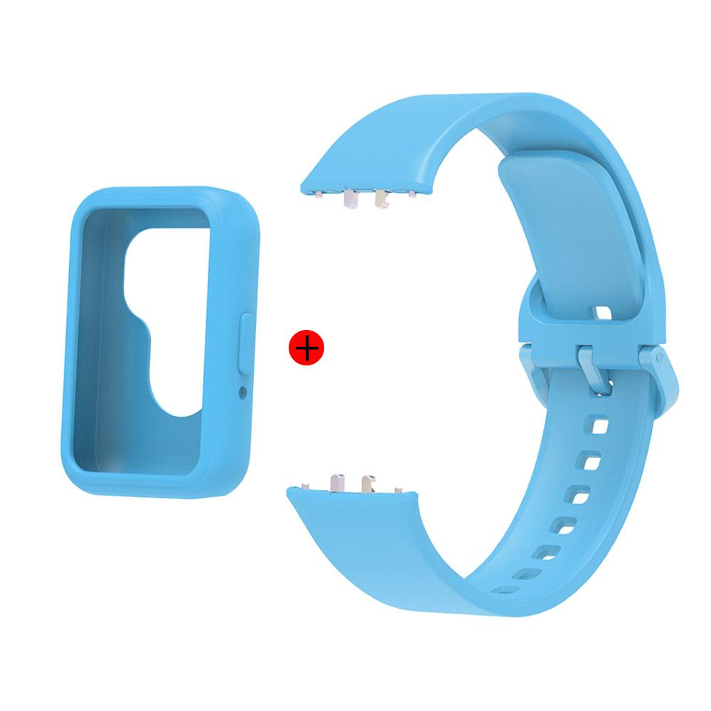 Silicone Strap For Samsung Galaxy Fit 3 Rubber Watchband With Case 2-in-1 Wristband Watch Accessories Correa