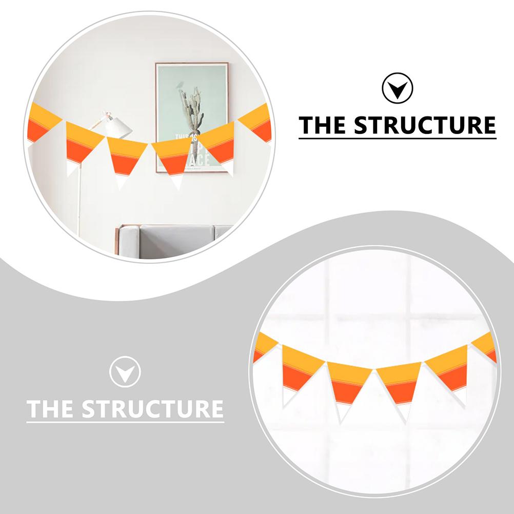 Осенний декор, желтый, оранжевый, белый вымпел, осенний венок, стильный выдвижной флаг, декоративный баннер для вечеринки