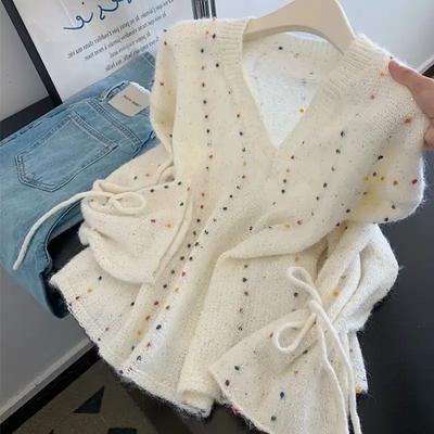 Женский свитер Осень Зима Утепленный пуловер Теплый вязаный в полоску с круглым вырезом Базовый слой Эластичный с длинным рукавом Оверсайз Джемпер Топы