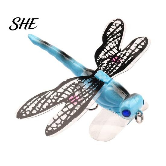 5 Piece Floating Lure Set 5Pcs 7.5cm/6.2g Bionic Dragonfly Fishing with Hooks, Topwater Insect Bait Bait, Realistic for Bass Trout Lures