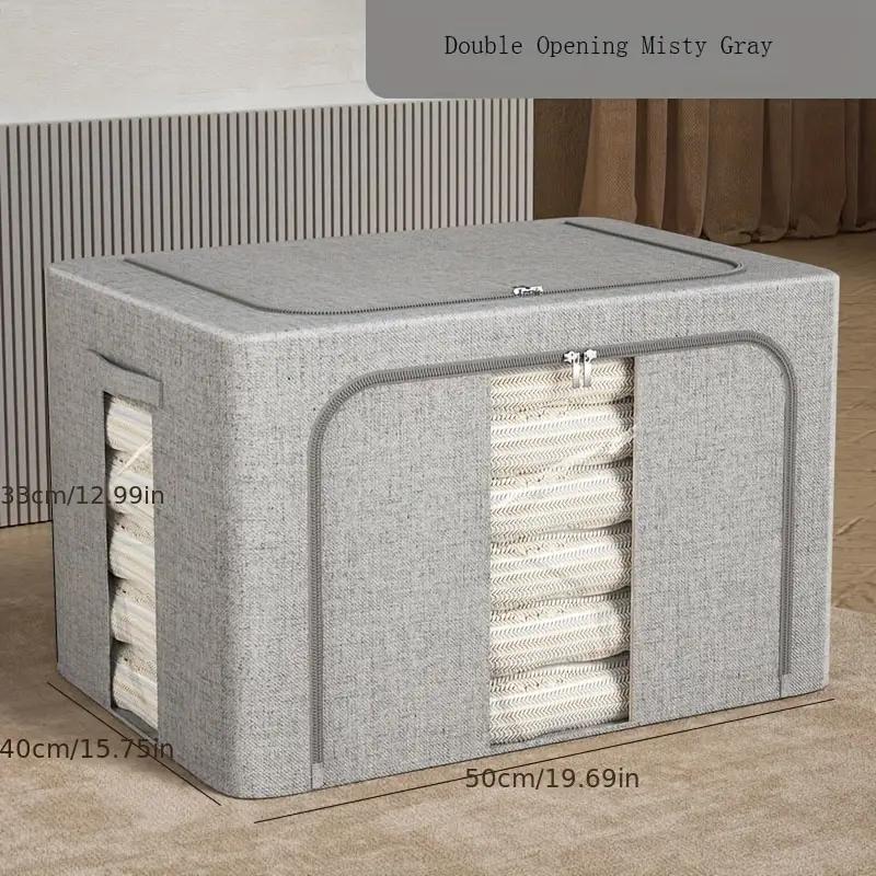 1 шт., коробка для хранения из утолщенного хлопка и льна, тканевый органайзер для одежды, складной ящик для хранения в шкафу, бытовая корзина для хранения