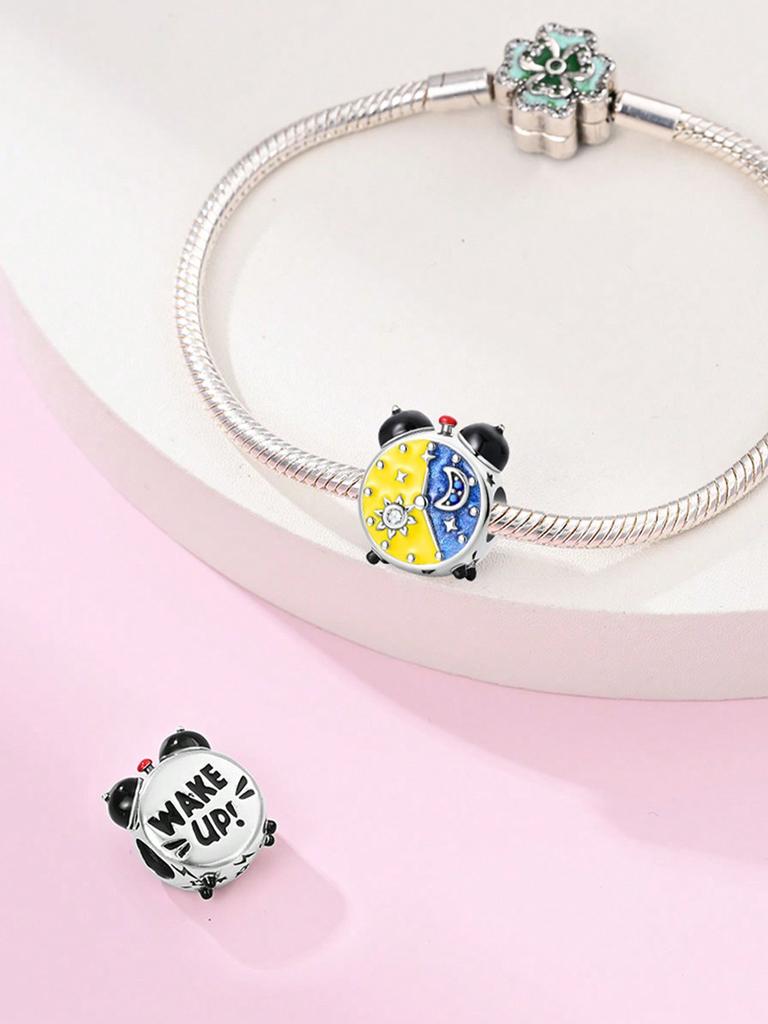 Шармы Плата Будильник Бусины-пончики Шарм Покрытый медью Подходит для шармов Медьоригинал Браслет Для изготовления украшений Сделай сам Шарм