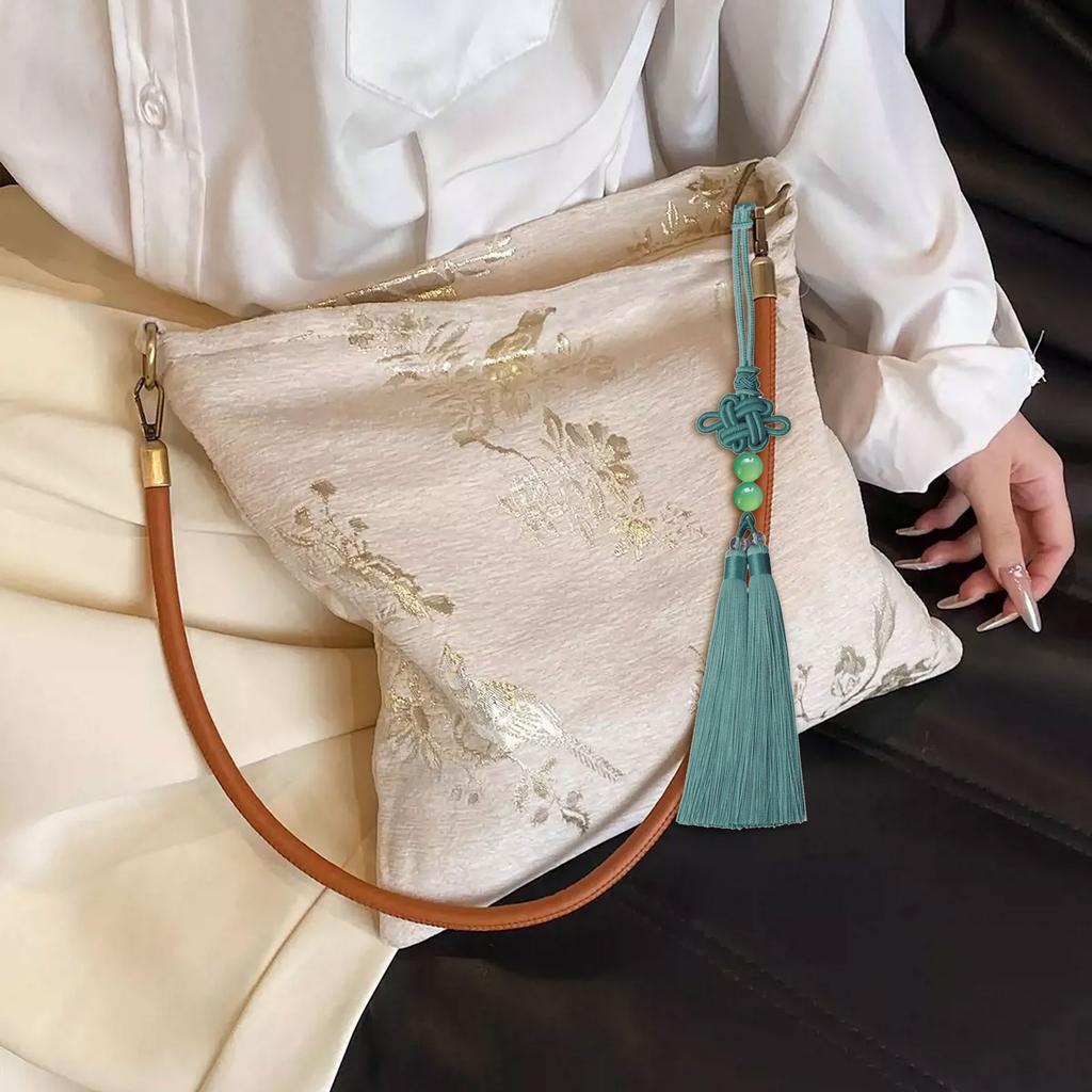 Кисточки в виде традиционного китайского узла для праздничного украшения, подвески для салона автомобиля, двухцветная подвесная веревка, декоративная подвеска