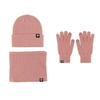 Milk Dragon New Red Set Windproof and Warm German Velvet Self-Heating Knitted Hat Scarf Gloves Three-piece Set
