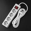 2/3/5Meters Cord EU Plug Power Strip EU Extension Electric Cord 3/4/5 Holes EU Standard German Type Socket Power Strip Wire with Switch DE Plug 1800W