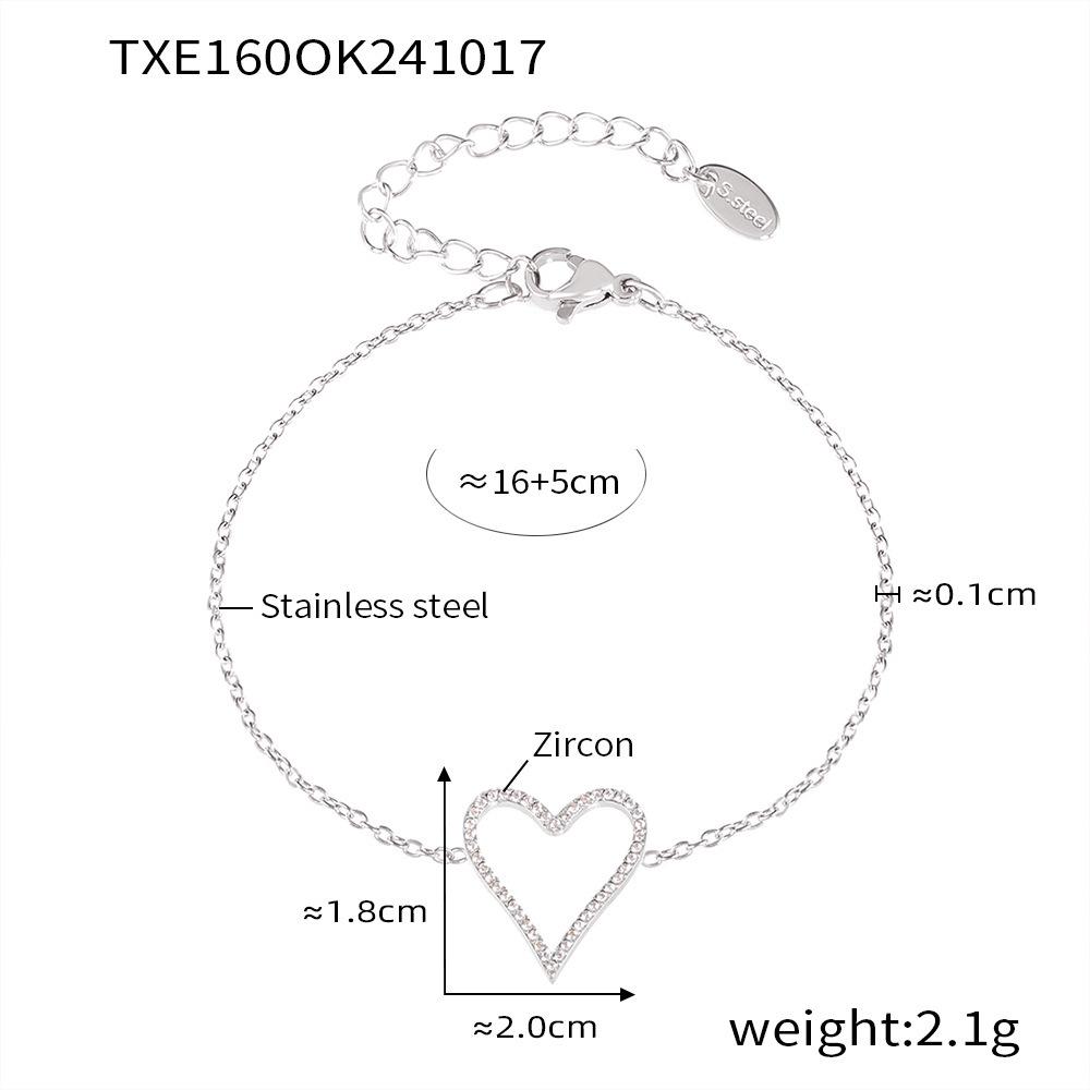 Браслет-цепочка на ключицу с цирконом Qiong Yao Heart - Легкая роскошь, Простой женский набор