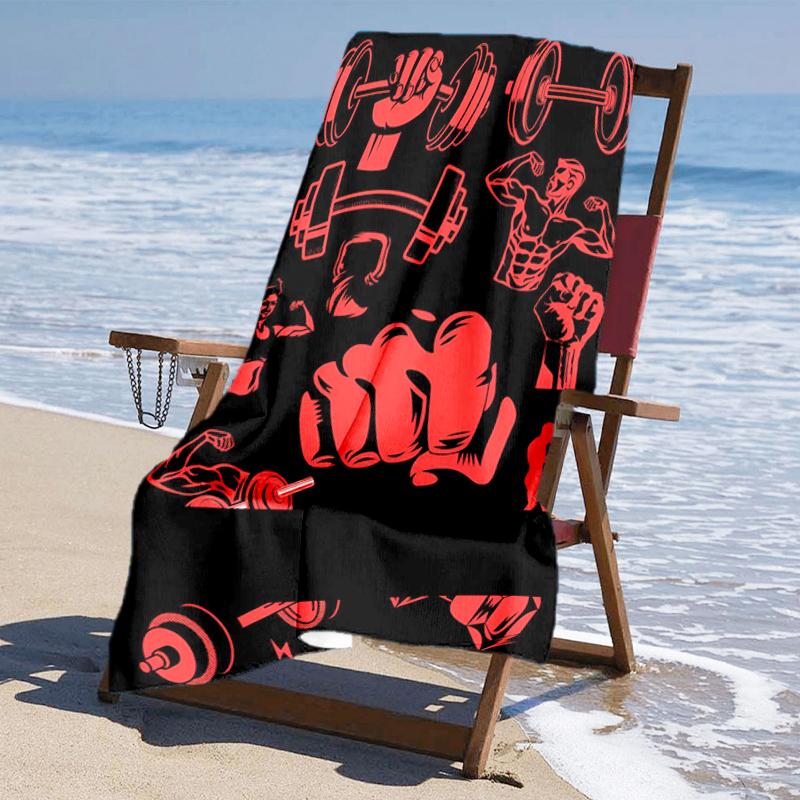 Ultra-Soft Beach Towel with boxing Theme,Ideal for Pool - Camping, Diving - Perfect Travel Essential, Vibrant Beach Towel.