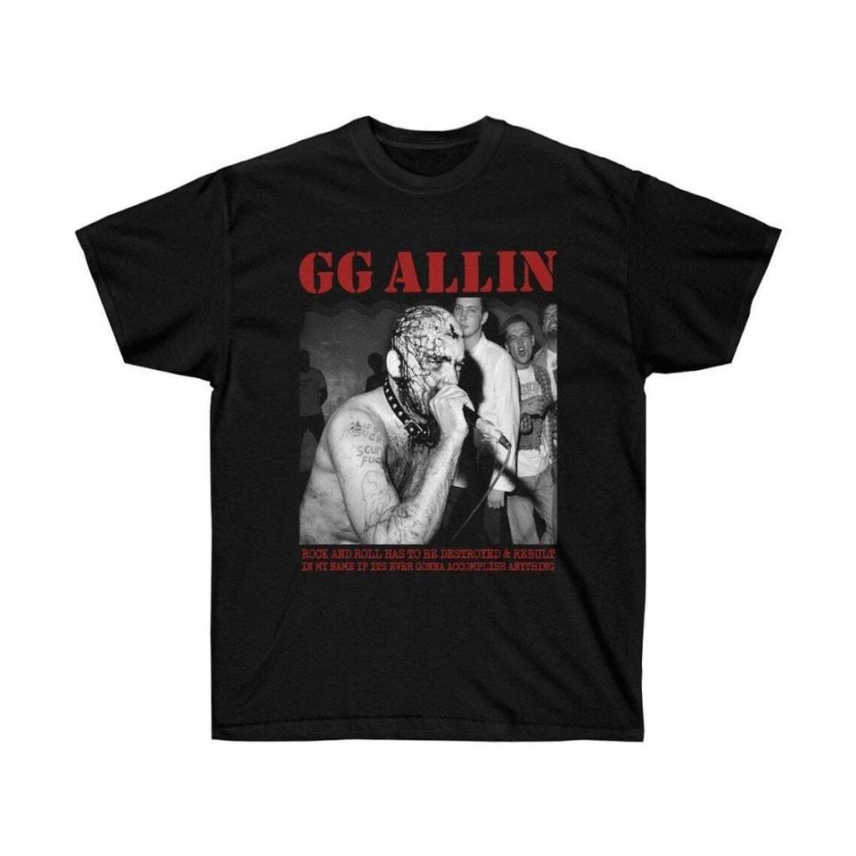 Футболка GG Allin с коротким рукавом Черная Унисекс Все размеры Футболка E296