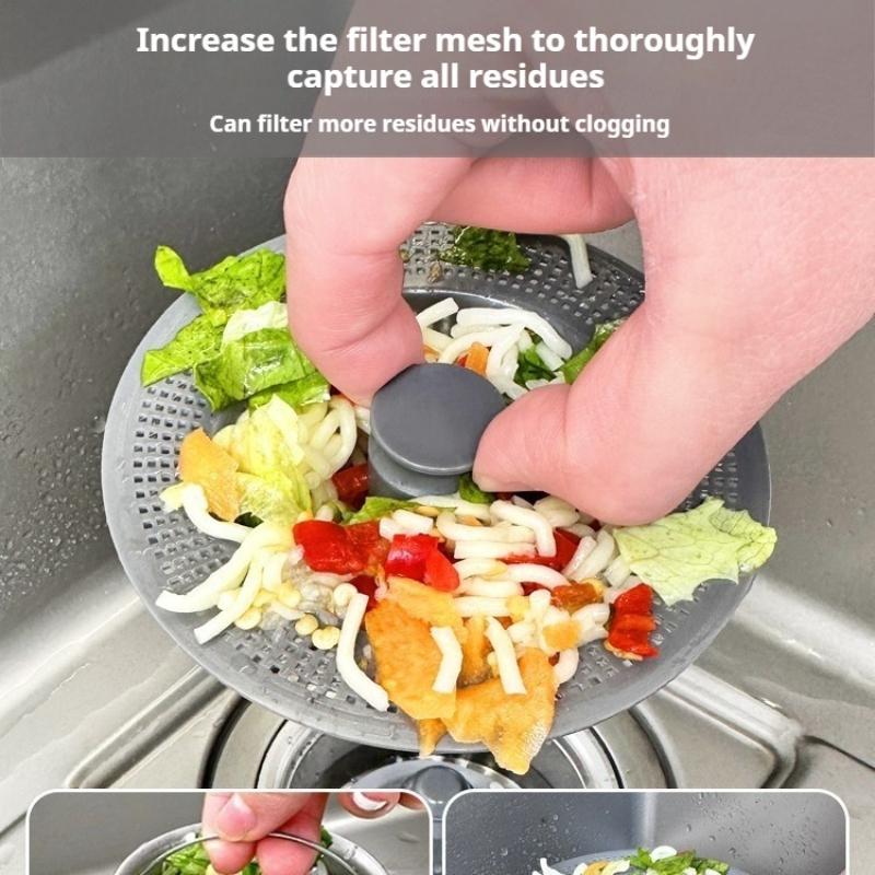 Сливной трап из нержавеющей стали 304, сердцевина с отскоком против запаха, универсальный фильтр для стока против засоров, уловитель пищевых отходов