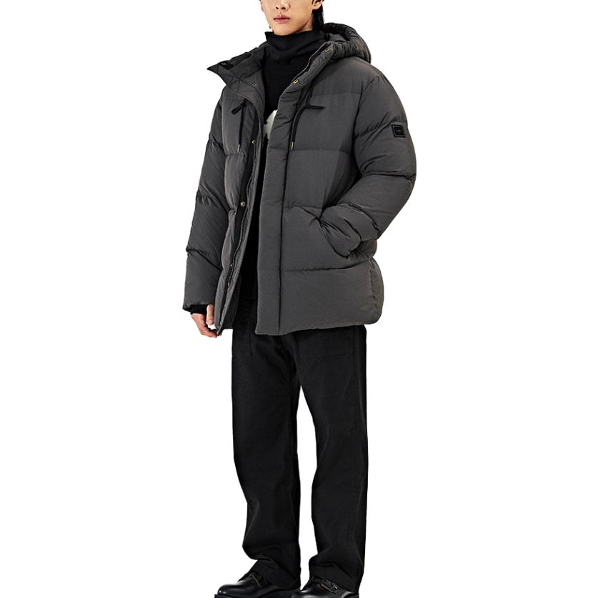 Lee Down Jackets Men's Gray Hooded (Non-detachable) Moderate LE2204DP03DG