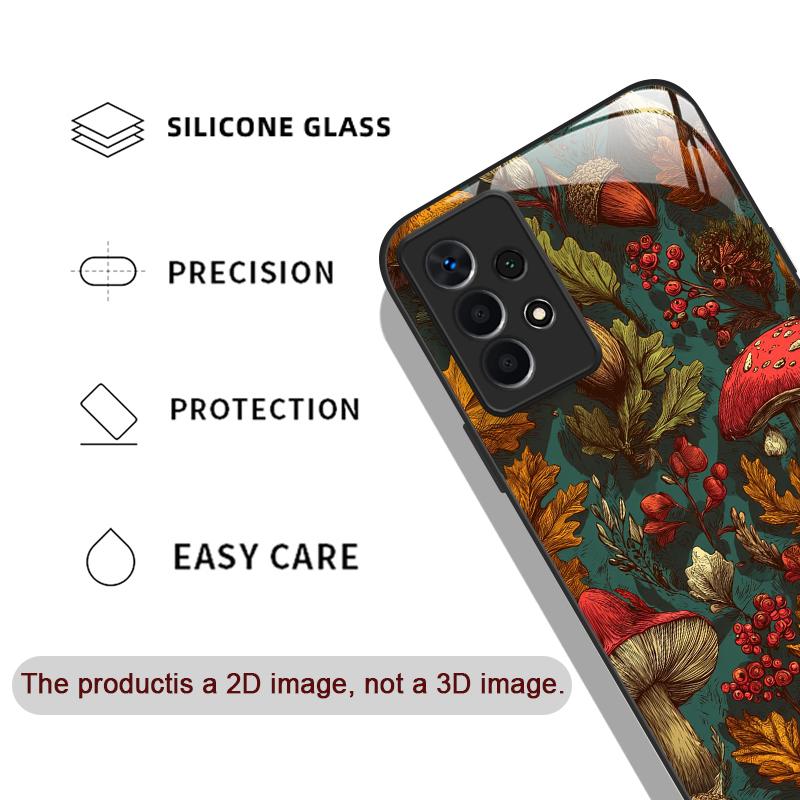 Креативный чехол из закаленного стекла с узором в виде грибов для Samsung Galaxy S25 Ultra S24 S23 Plus S22+ S21 S20 FE