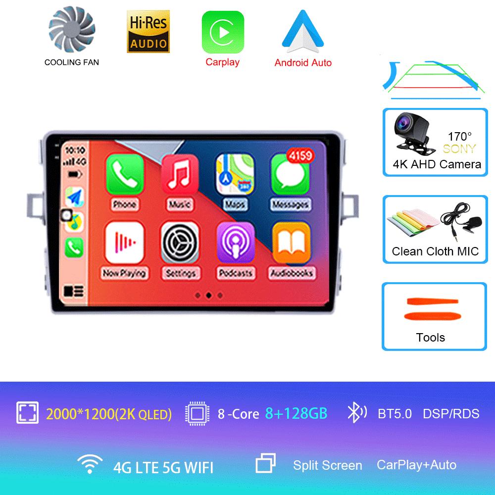 Автомагнитола Android 14 Carplay Auto Для Toyota Verso R20 2009 2010 - 2018 GPS Навигация DSP Головное устройство BT Видеоплеер 2Din Стерео