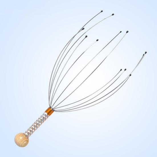 Массажер для головы Осьминог из нержавеющей стали Массажный коготь для мозга Скребок для кожи головы С гравировкой Расслабитель для головы Стимулирует кровообращение Снимает мышечное напряжение