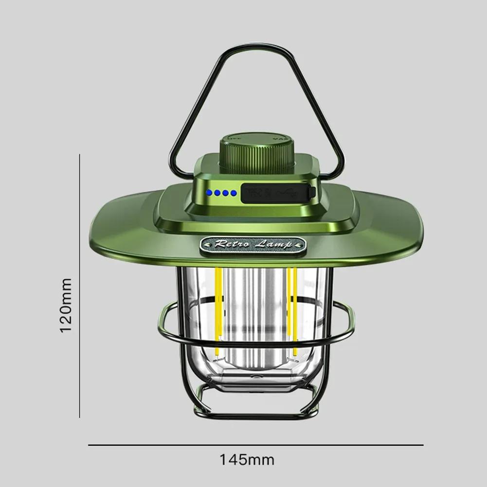 Retro Camping Light Portable Camping Lantern 4500mAh Outdoor Hanging Tent Light for Hiking Climbing Emergency Light Power Bank