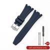 Резиновый силиконовый ремешок для часов для мужчин 27 28 мм для Ap Royal Oak 15400 26320, вогнутый интерфейс, стальной ремешок с складной пряжкой из розового золота