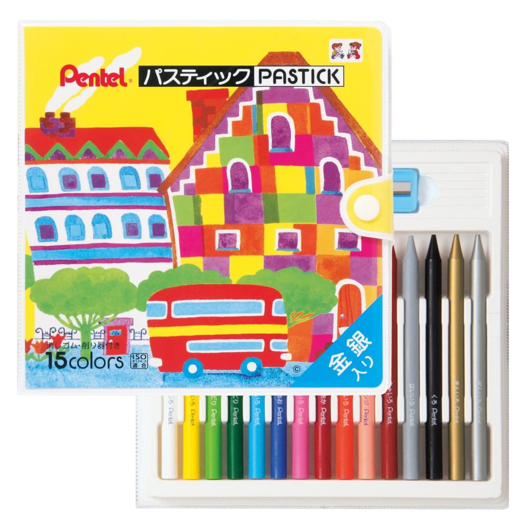 Pentel Crayon Colored Pencils Pastik 15 Colors GC1-15