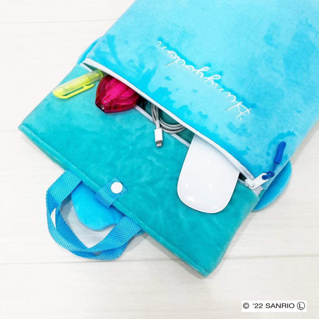 MORIPiLO Morishita Многофункциональный чехол для хранения для детей и взрослых Hangyodon Зеленый 26x35см Чехол из плюша для компьютера/планшета Товары с персонажами Sanrio 4621093