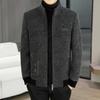 Мужская куртка из шерстяного велюра Pierre Cardin - Молодежная повседневная, С подкладкой из бархата, Теплая, Зимняя одежда
